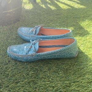 Prada turquoise loafers